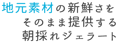 地元素材の新鮮さをそのまま提供する朝採れジェラート